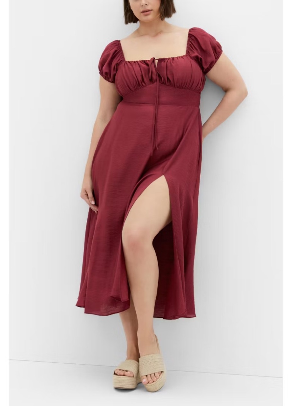 Cherry Abbigail Split Maxi Dress